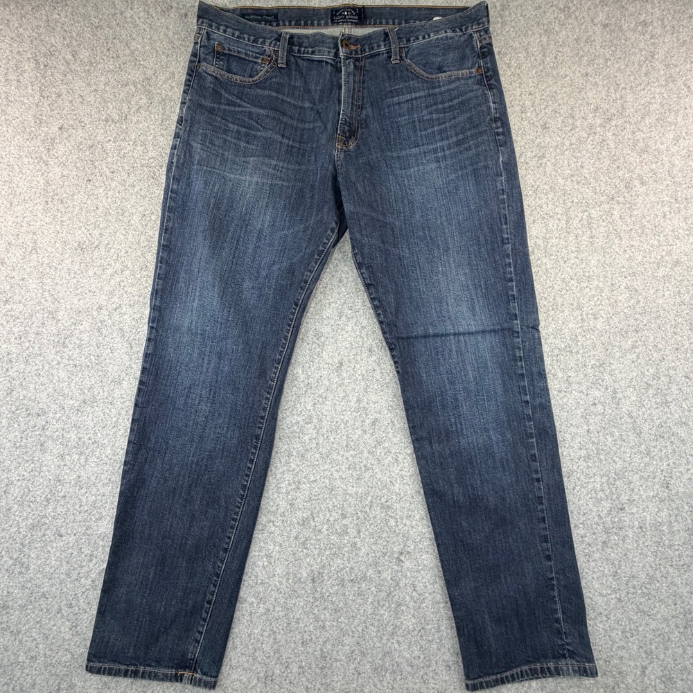Lucky Brand 221 Original Straight Jeans Mens 38x32 Dark Wash Blue Denim Pants
